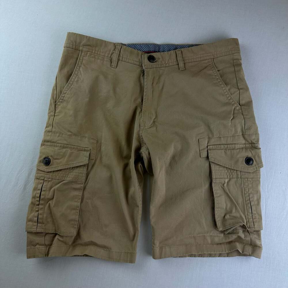 Diesel Men's Khaki Cargo Shorts with Multi-Pocket Detail